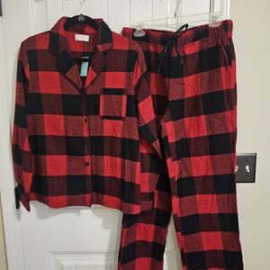 Maurices Red and Black Plaid Women's Pajama Set